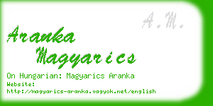 aranka magyarics business card